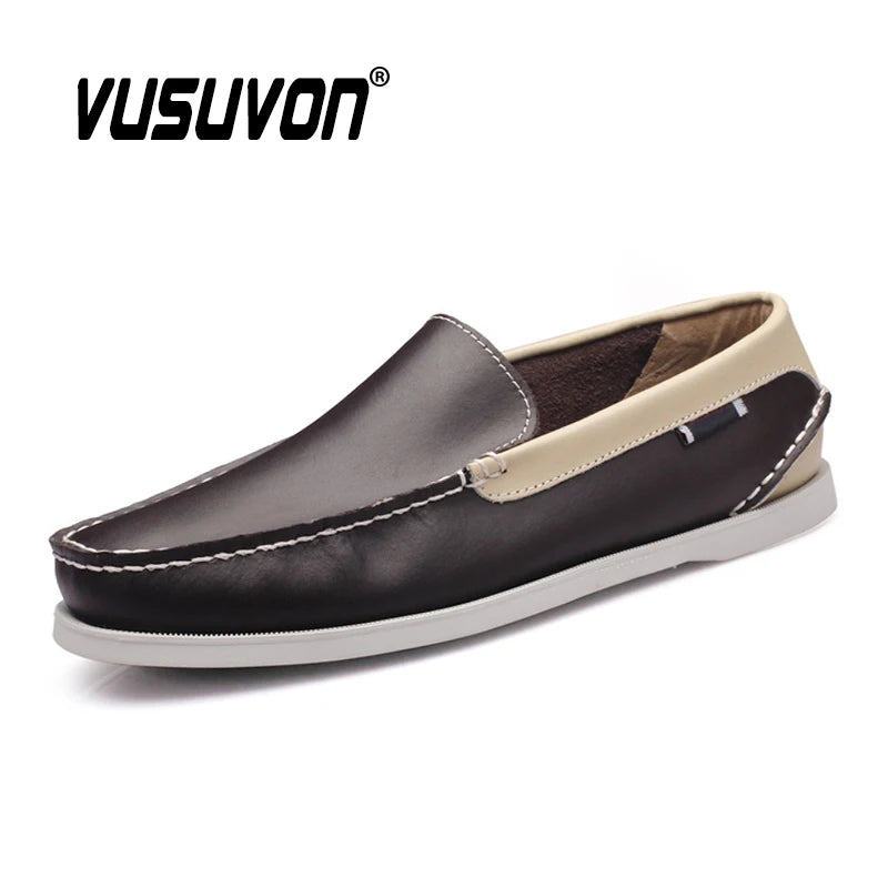Big Size 2020 Men Loafers Summer Flats Brand Designer Men's Shoes Genuine Leather Dockside Boat Shoes Slip On Casual Shoes