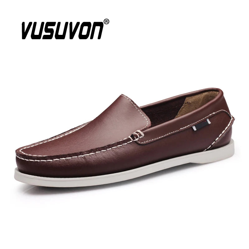 Big Size 2020 Men Loafers Summer Flats Brand Designer Men's Shoes Genuine Leather Dockside Boat Shoes Slip On Casual Shoes