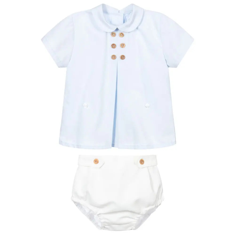 Summer Spanish Boys Boutique Clothing Sets Baby Clothes Suit Infant Birthday Christening Suit White Shirt Short Pant