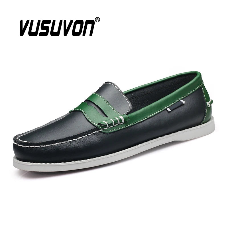 Big Size 2020 Men Loafers Summer Flats Brand Designer Men's Shoes Genuine Leather Dockside Boat Shoes Slip On Casual Shoes