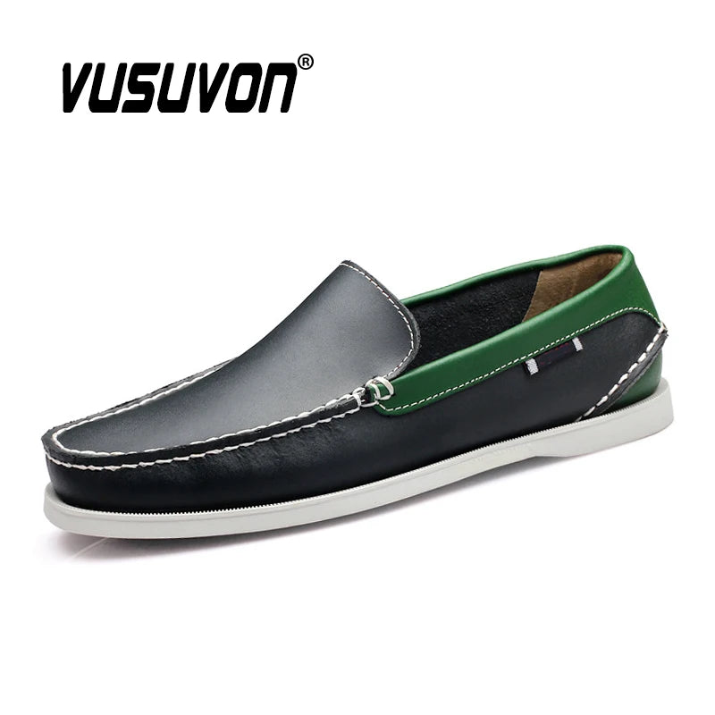 Big Size 2020 Men Loafers Summer Flats Brand Designer Men's Shoes Genuine Leather Dockside Boat Shoes Slip On Casual Shoes