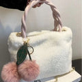 Cute Cherry Girl Plush Handbag Women's New Autumn and Winter Furry Shoulder Messenger Bag Fashion Furry Small Bag