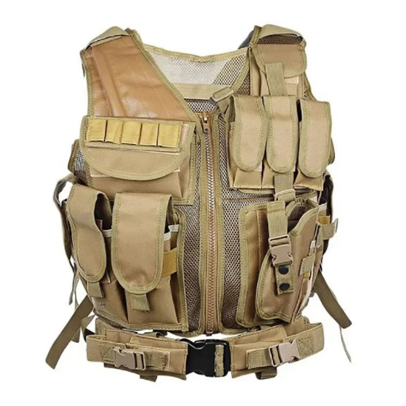 Tactical Vest Combat Body Armor Adjustable Molle Security Guard Vests Hunting Army Outdoor CS War Game Airsoft Training Jacket