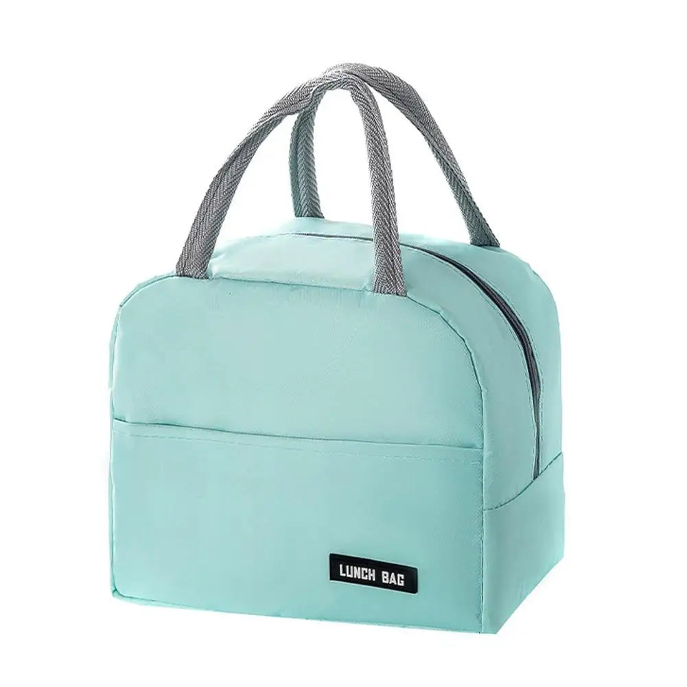 New Portable Lunch Box Bag Solid Color Thickened Thermal Insulation Bag Insulated Bento Bag School Work Lunch Bag with Meal