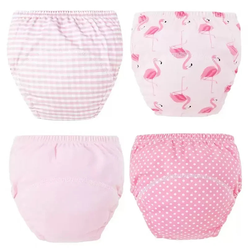4PCS Baby Waterproof Diapers Pee Shorts Underwears Reusable Soft Ecological Cotton Toddler Potty Training Pants For Boys Girls