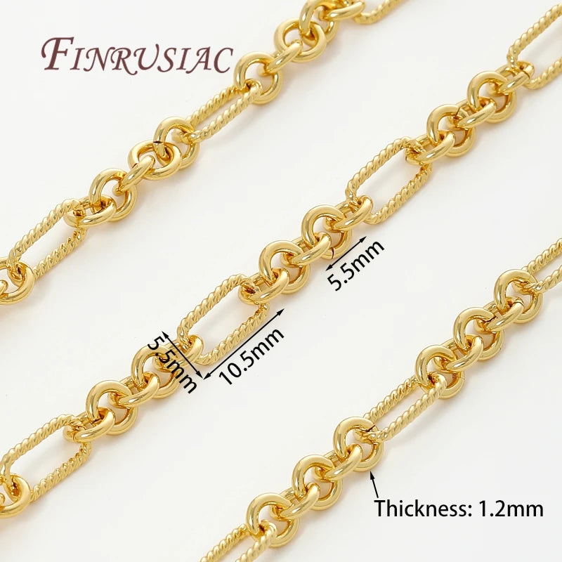 0.5-1 Meter 18K Gold Plated Oval Curb Cuban Chains For Jewelry Making Supplies,DIY Necklace Bracelet Chain Bulk Chains Wholesale