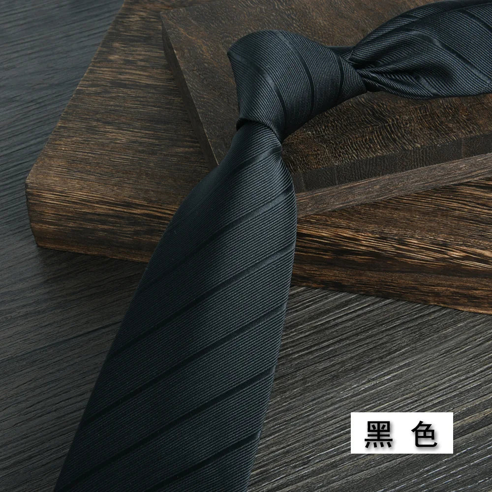 Gray Balck Blue Striped Men Ties 8cm Width Jacquard Polyester Necktie For Men Daily Wear Accessories