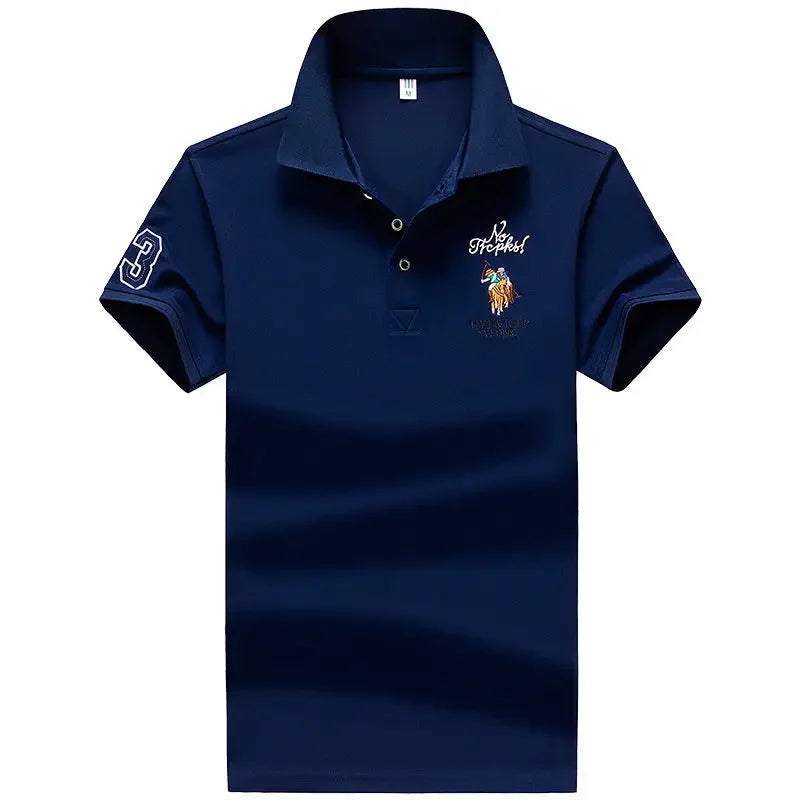 T Shirt For Men Embroidery Top Graphic Man With Collar Tee Yellow Polo Shirts Stylish Men's Clothing Comfortable Cheap Clothes
