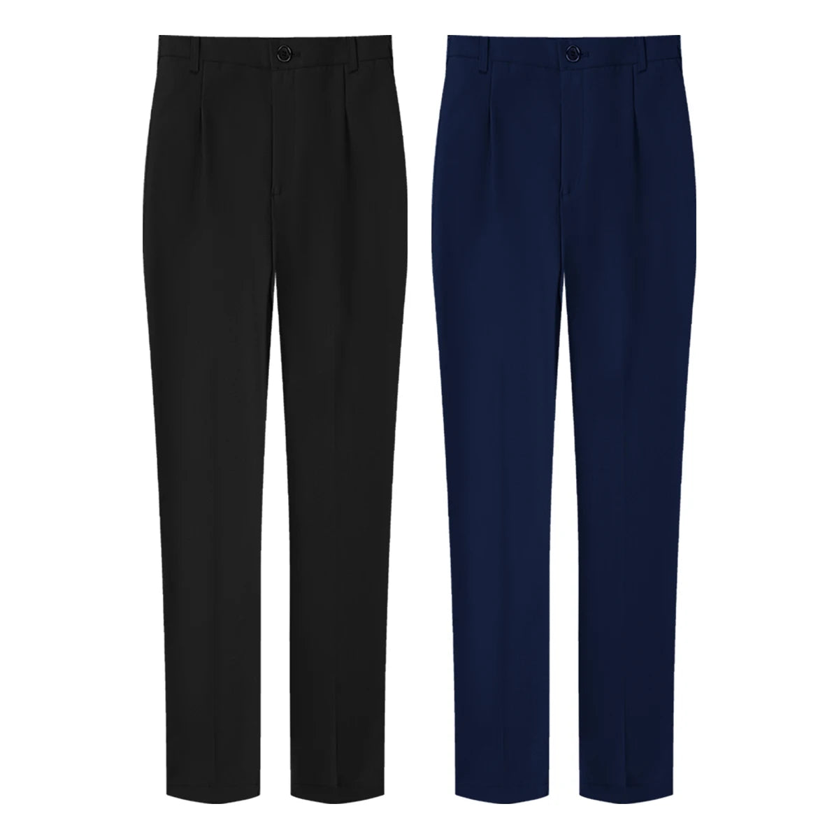 Kids Pants Boys Black School Uniforms Teenagers Formal Adjustable Waist Trousers Children Navy Blue Grey Birthday Gift Clothes