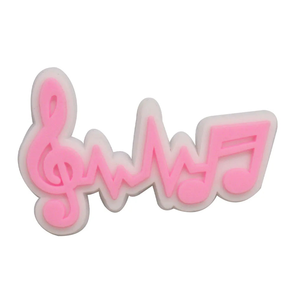 1-17PCS PVC Shoe Charms Fit Wristbands Music Life Rock Star Hole Slipper Decoration Shoe Buckle Button Accessories Adult Gift