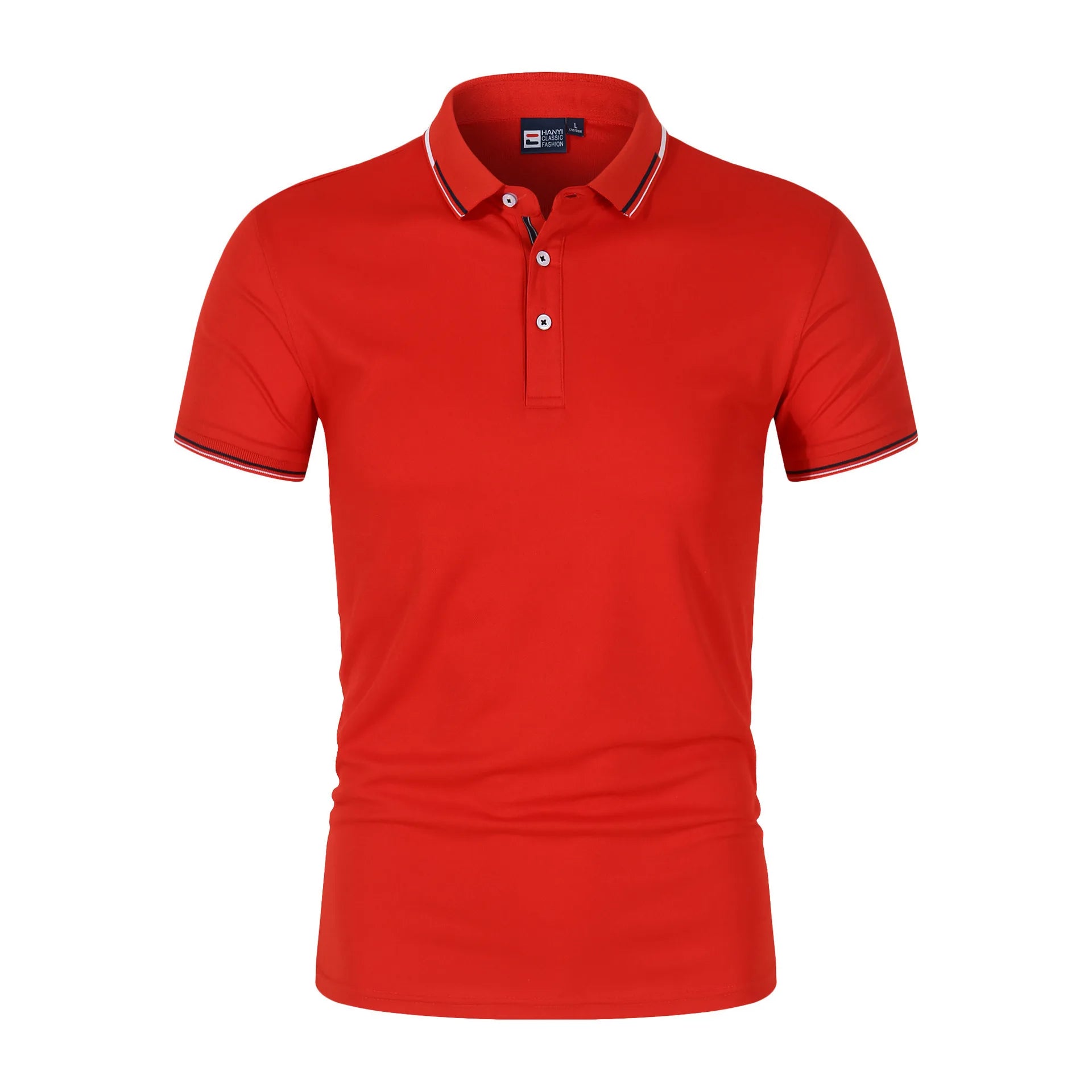 Summer Polo T Shirt Men's Solid Color Polo Shirt Short Sleeved T-shirt European and American Loose Stand Up Collar Casual Top