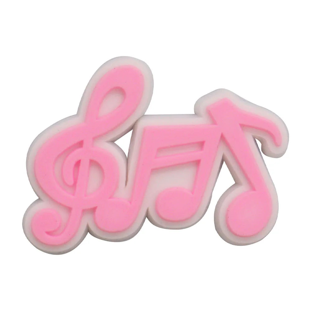 1-17PCS PVC Shoe Charms Fit Wristbands Music Life Rock Star Hole Slipper Decoration Shoe Buckle Button Accessories Adult Gift