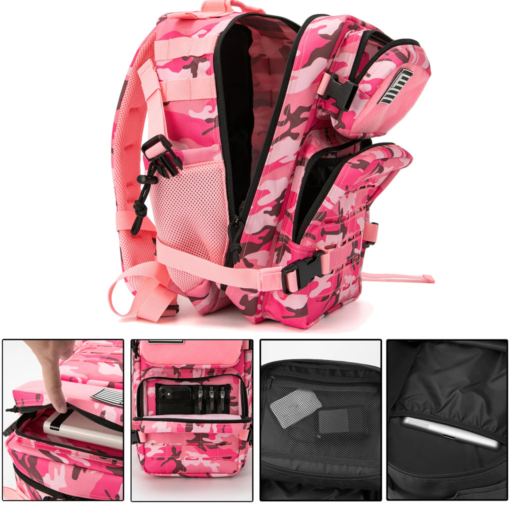 25L/45L Tactical Backpack for Women/men Laser Cut Molle Survival Daypack School Bag Gym Rucksack with Dual Cup Holder