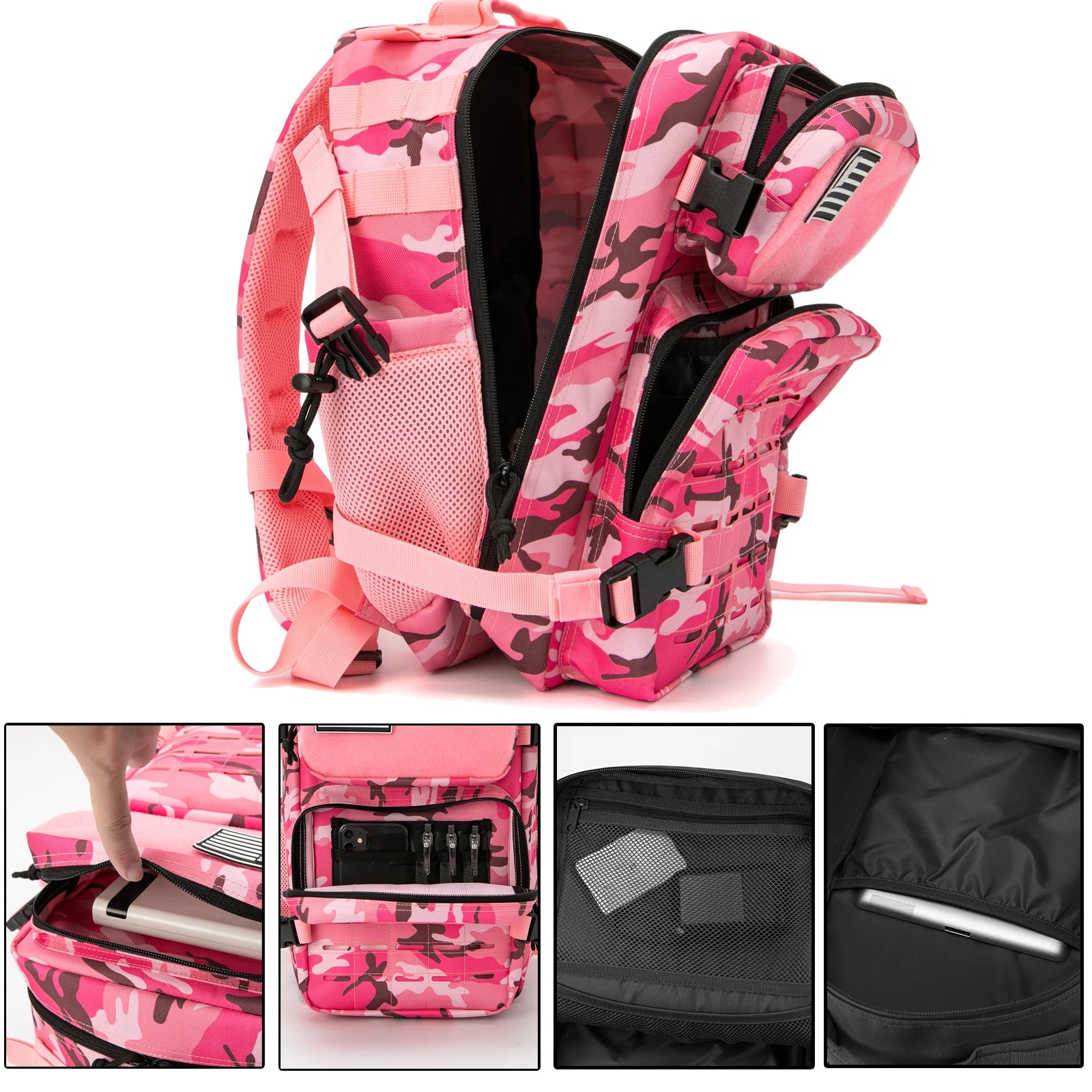 25L/45L Tactical Backpack for Women/men Laser Cut Molle Survival Daypack School Bag Gym Rucksack with Dual Cup Holder