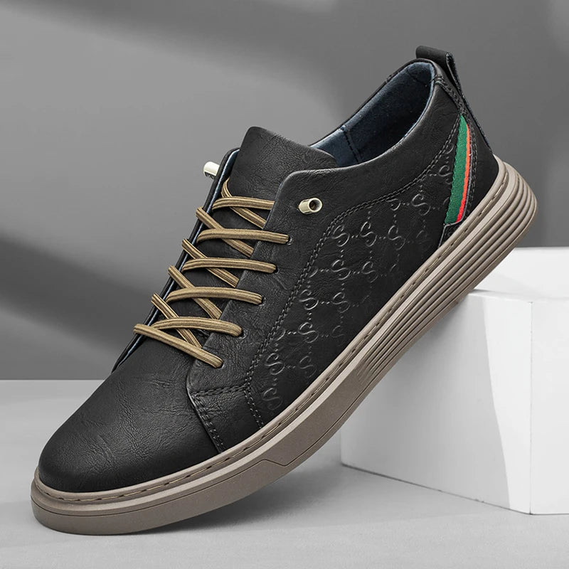 2025 Italian Brand Men's Genuine Leather Shoes Classic Khaki Oxford Shoes Wear-resistant Soles Men's Outdoor Hiking Shoes