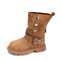 2026 New Children's Autumn Boots Classic Trend Girls Causal Ankle Boots Retro Fashion Kids Simple Leather Short Boots Round-toe