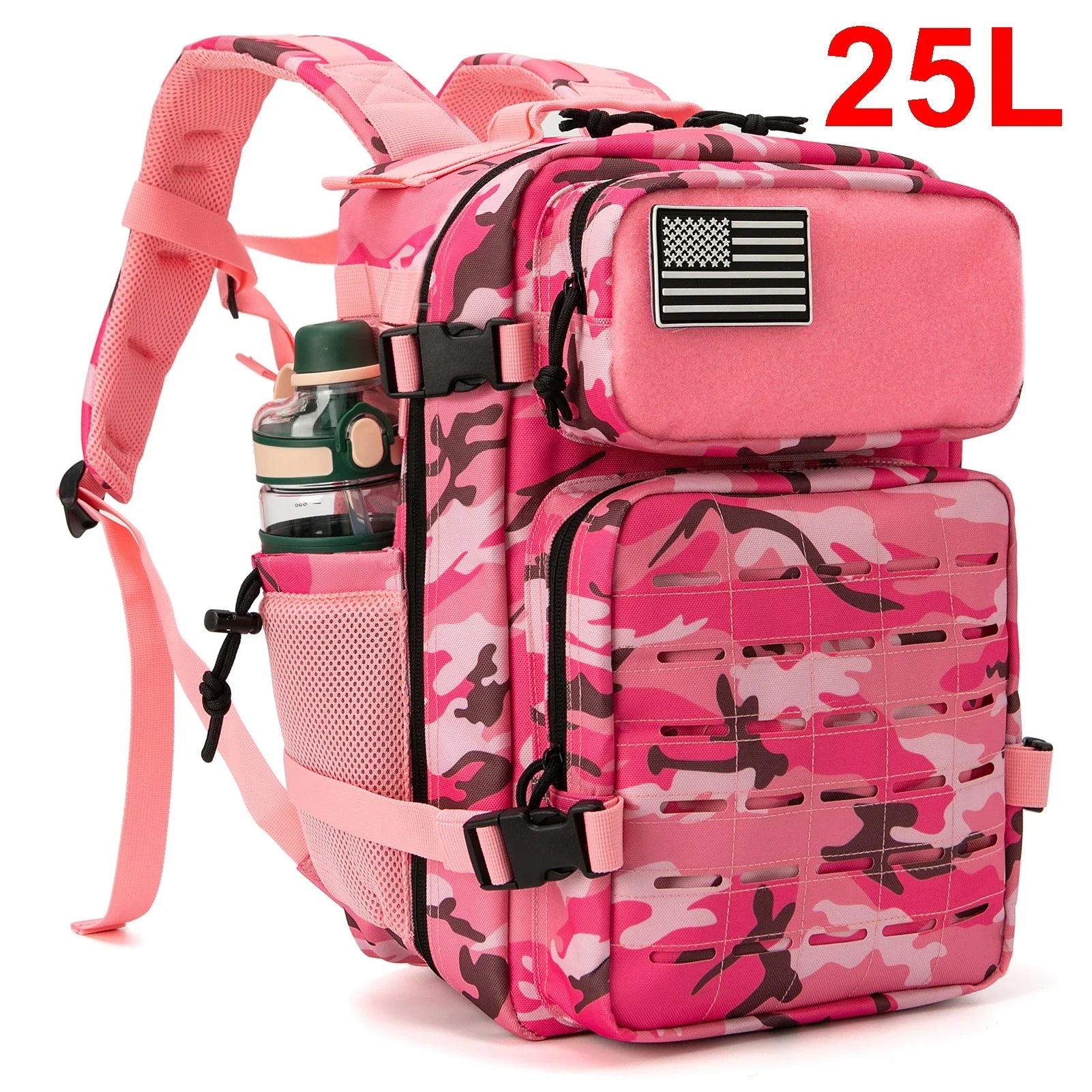 25L/45L Tactical Backpack for Women/men Laser Cut Molle Survival Daypack School Bag Gym Rucksack with Dual Cup Holder