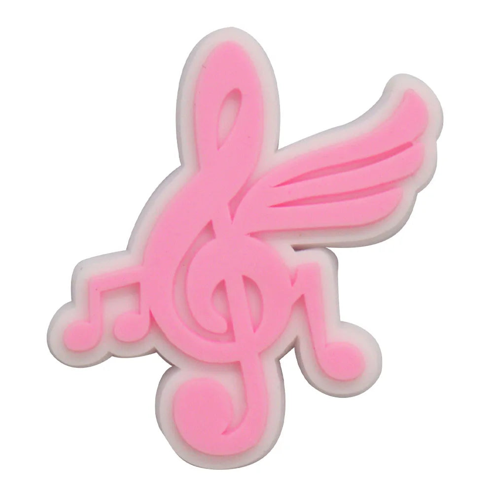 1-17PCS PVC Shoe Charms Fit Wristbands Music Life Rock Star Hole Slipper Decoration Shoe Buckle Button Accessories Adult Gift