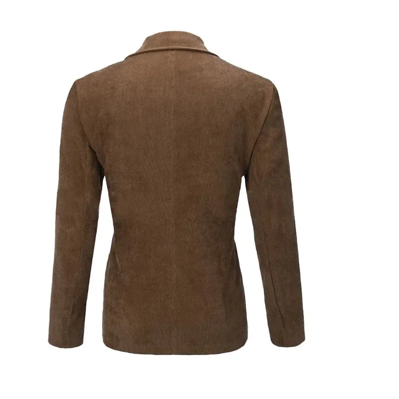 New Autumn Men's Clothing. Corduroy Solid Color Suit. European and American Men's Fashionable Casual Suit Collar Casual Jacket.