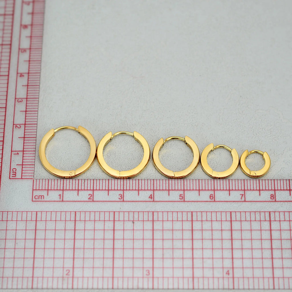 2PC Minimalist Stainless Steel Classic Round Gold Color Earring for Women Men Tiny Huggie Hoop Punk Rock Party Jewelry Gifts 20G