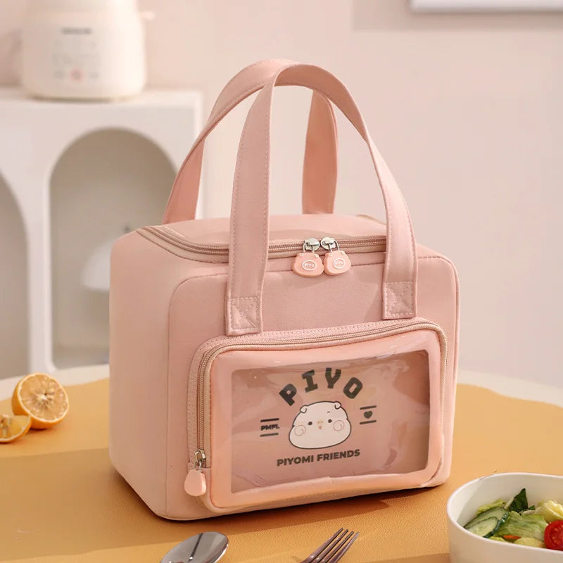 8L Cute Cartoon Lunch Bag, Large Capacity Picnic Insulated Lunch Box, Student Lunch Bag, Portable Vacation Beach Lunch Bag