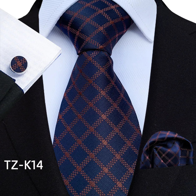 Men Ties Set Green Floral Paisley Necktie Business Formal Pocket Square Cufflinks Set For Wedding Party Accessories Cravat