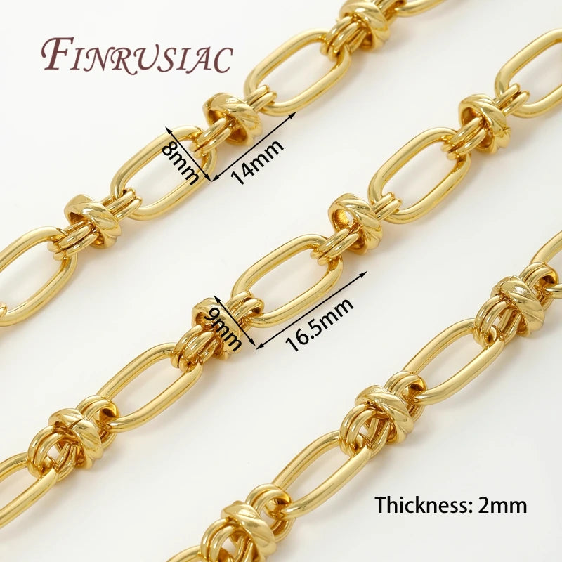 0.5-1 Meter 18K Gold Plated Oval Curb Cuban Chains For Jewelry Making Supplies,DIY Necklace Bracelet Chain Bulk Chains Wholesale