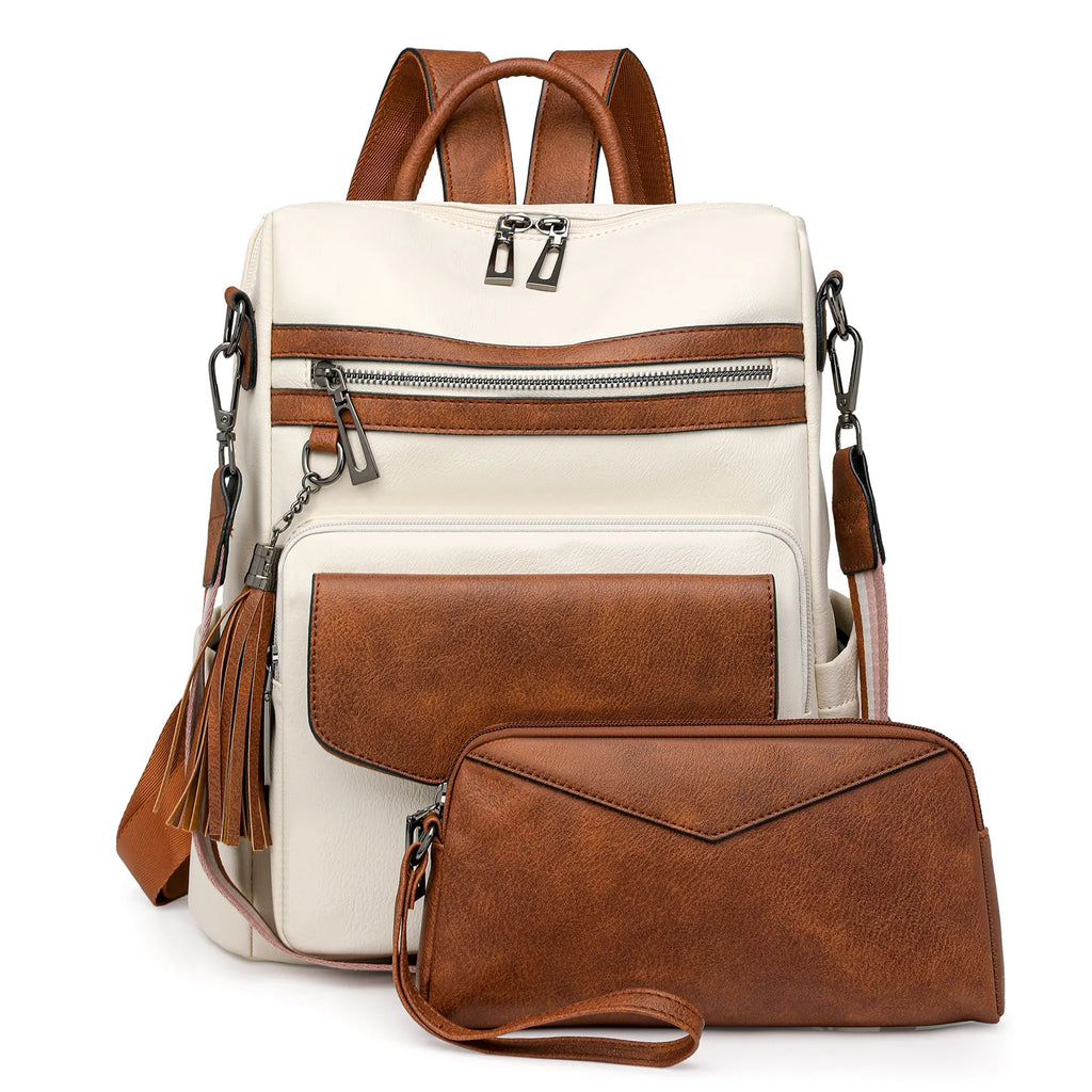 Winter Women's Backpack European Retro Two-shoulder Bag Luxury PU Composite Bag Commuter Single Shoulder Bag Leisure Travel Bags