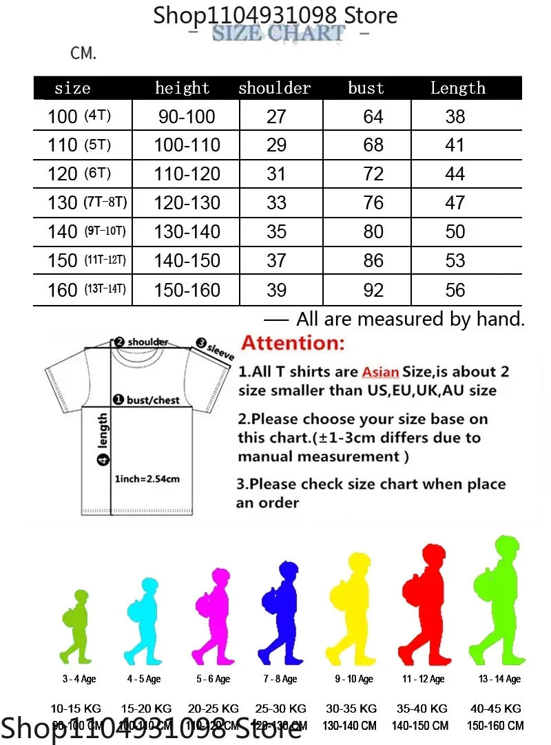 Cute Hunter Theme Girls T-Shirt Kids Music Fan Cartoon Print Birthday Tee Summer Casual Top