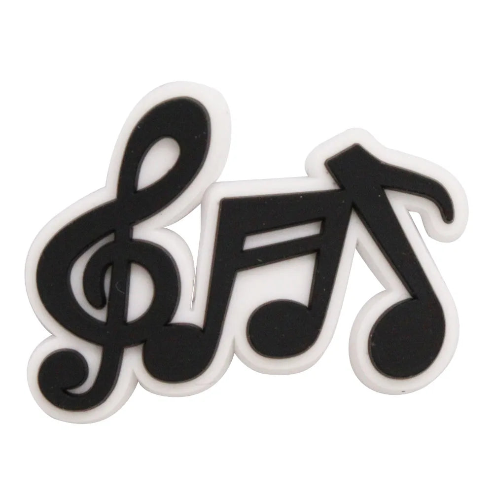1-17PCS PVC Shoe Charms Fit Wristbands Music Life Rock Star Hole Slipper Decoration Shoe Buckle Button Accessories Adult Gift