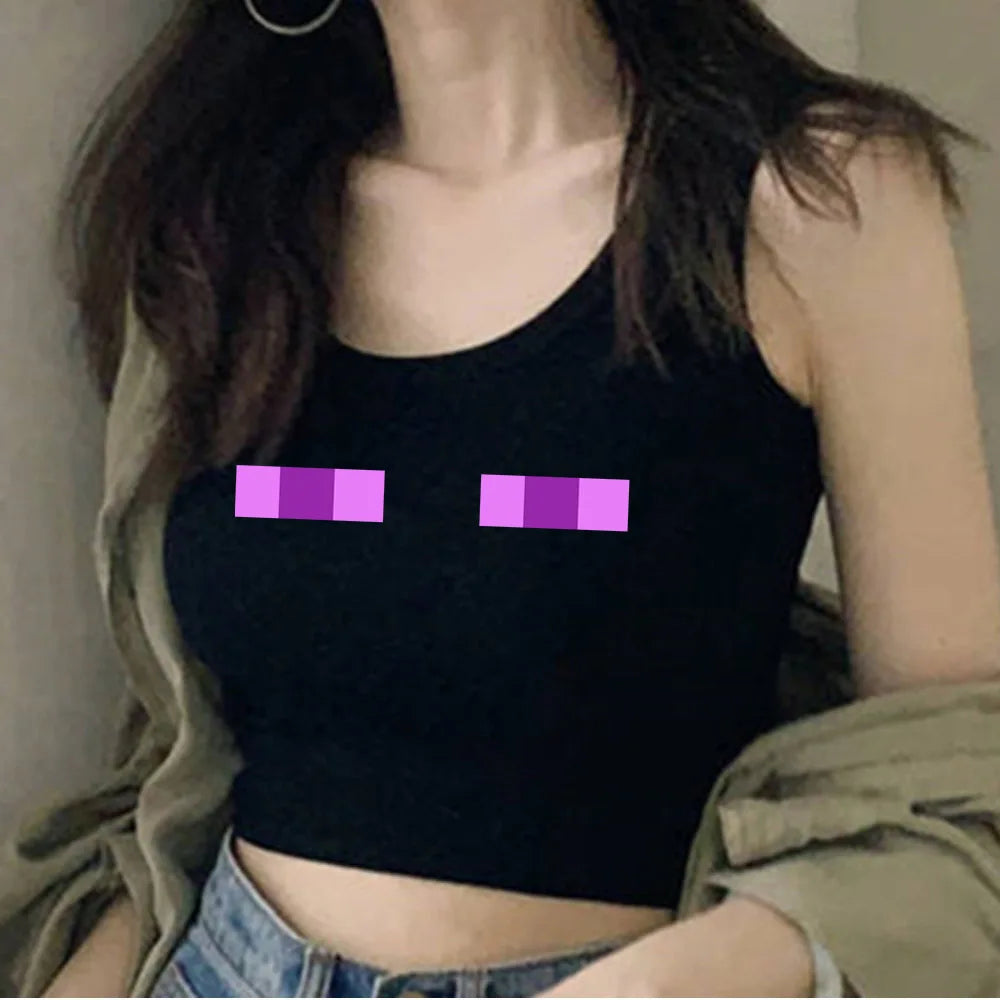 Y2k Sling Camis Women Clothes Aesthetics Harajuku Graphic Hip Hop Grunge Goth Crop Top Vintage Streetwear Summer Spicy Girl