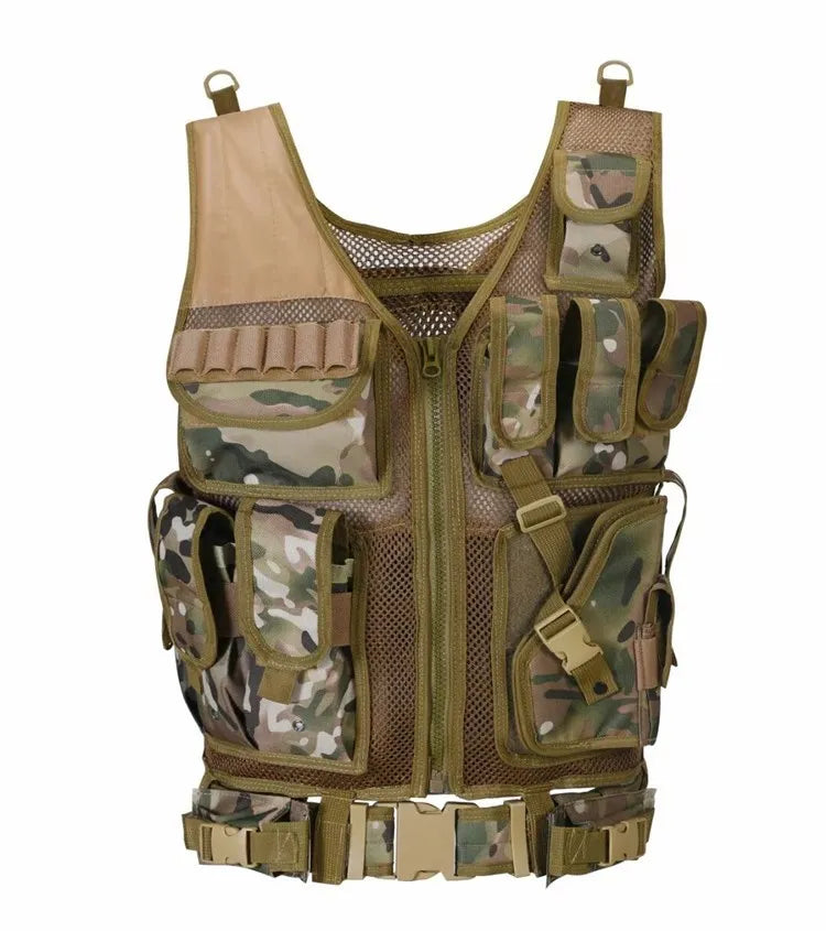 Tactical Vest Combat Body Armor Adjustable Molle Security Guard Vests Hunting Army Outdoor CS War Game Airsoft Training Jacket