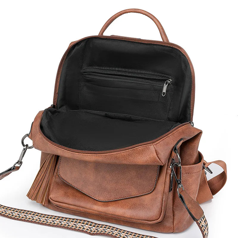 Winter Women's Backpack European Retro Two-shoulder Bag Luxury PU Composite Bag Commuter Single Shoulder Bag Leisure Travel Bags