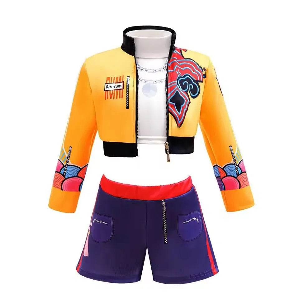 Halloween Role Playing Costumes Girl Singer Costume Kids For Girls Stage Performance Birthday Party 3PCS Jacket Shorts Set
