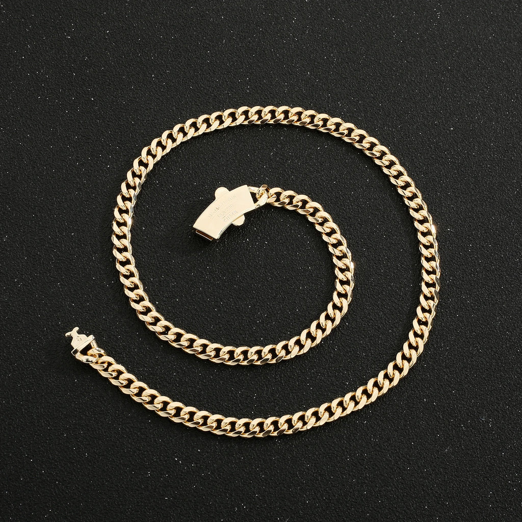 Hip Hop Style Jewelry Set 14k Gold Plated Monaco chain Oval Clasp Women's Bracelet and Necklace Low Price items Free Shipping