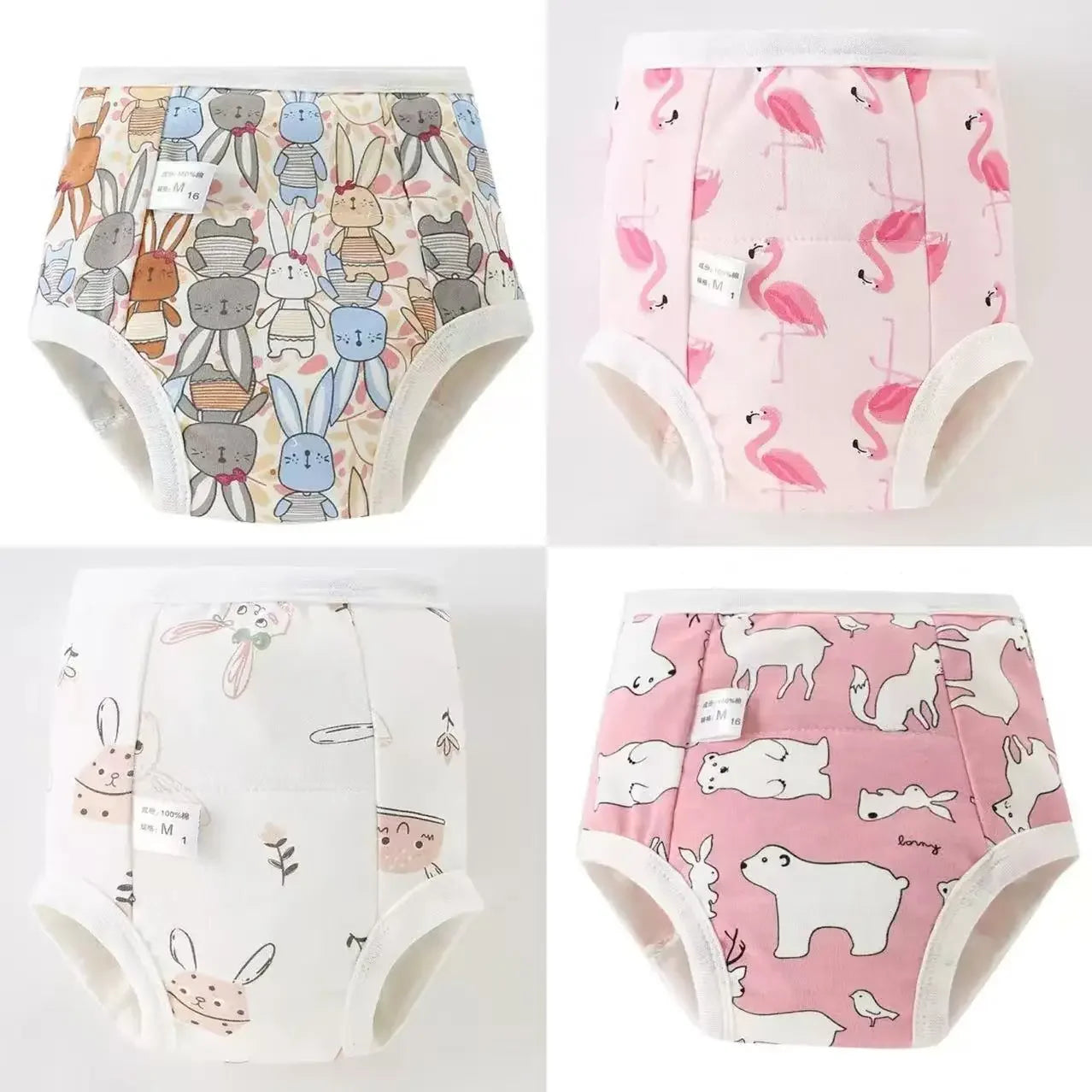 4PCS Baby Waterproof Diapers Pee Shorts Underwears Reusable Soft Ecological Cotton Toddler Potty Training Pants For Boys Girls