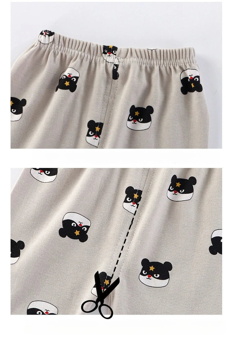 Pink Top Cartoon Design Long Sleeves Long Pants Kid Adorable Girl Pajama Set Children Cozy Night Sleep Unisex Baby Home Clothes