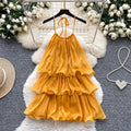 Short Dress Women Halter Cake Dresses A Line Vestidos Lace Up Elegant Splice Tierred Party Night Sweet Beach Y2k Streetwear 2026