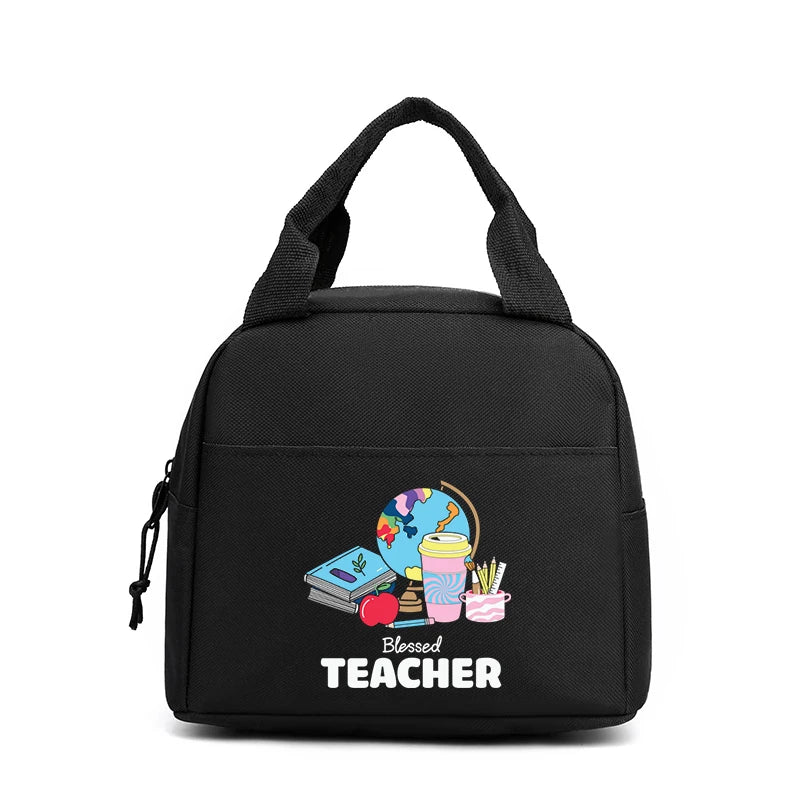 Lunch Bag for Women Men Insulated Portable "Teacher Life"Letter Multifunctional Bag Thermal Food Container School Picnic Handbag