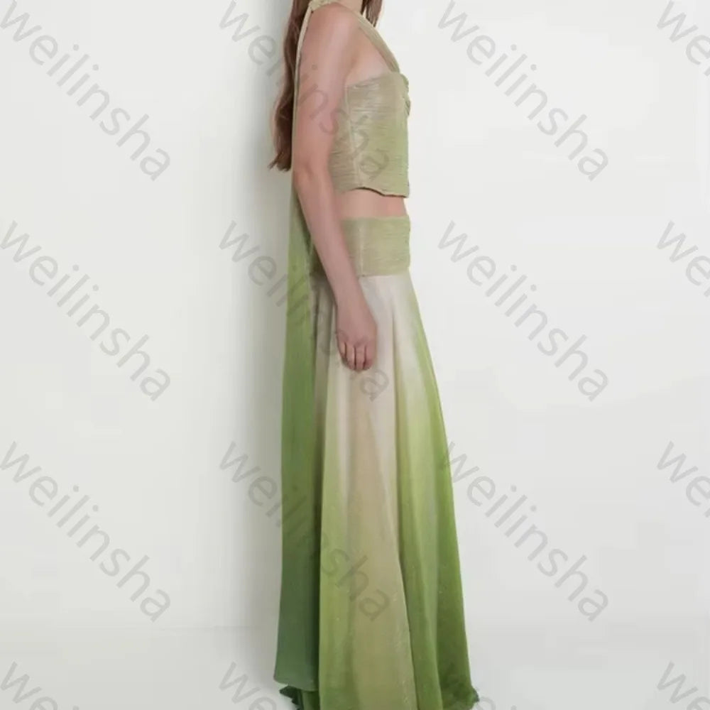 Elegant Sleeveless Backless Chiffon Evening Dresses Sexy Celebrity Dress Exquisite High Quality Prom Party Gown Women Customized