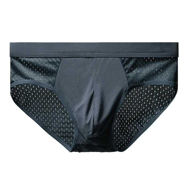 Men Underwear Male Thin Breathable Triangle Panties for Men's Ice Silk Briefs Mesh Sexy Square Corner Pants for men's Shorts