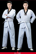 2022 TKD Costumes Clothing White Taekwondo Uniforms WTF Karate Judo Dobok Clothes Children Adult Unisex Long Sleeve Gi Uniform