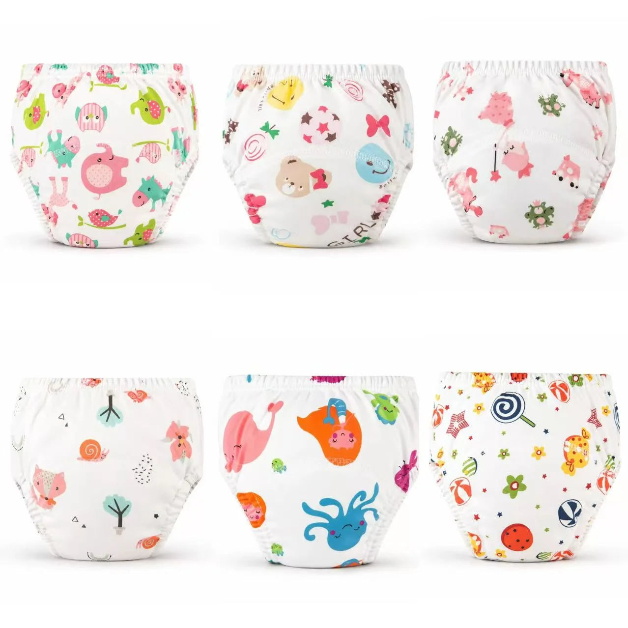 4PCS Baby Waterproof Diapers Pee Shorts Underwears Reusable Soft Ecological Cotton Toddler Potty Training Pants For Boys Girls