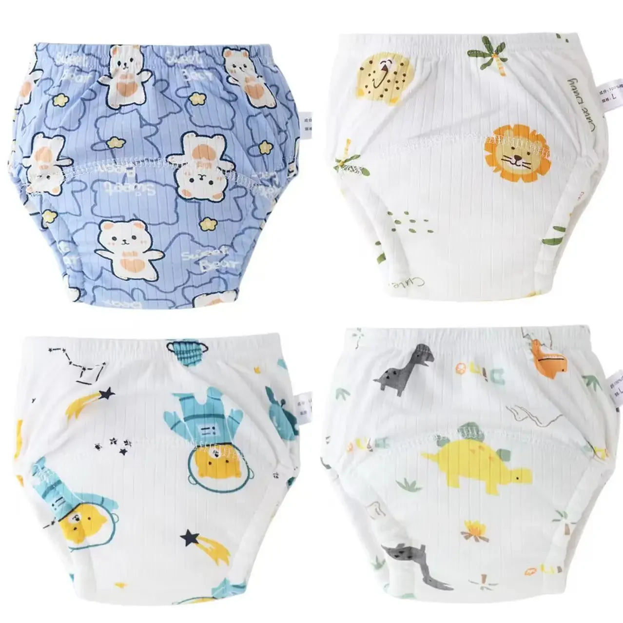 4PCS Baby Waterproof Diapers Pee Shorts Underwears Reusable Soft Ecological Cotton Toddler Potty Training Pants For Boys Girls