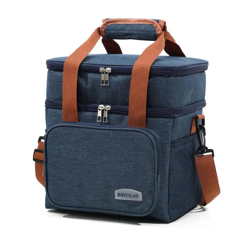 1pc Insulated Lunch Bag, Large Capacity Double-layer Insulated Tote Bag, Suitable For Picnics, School And Work.