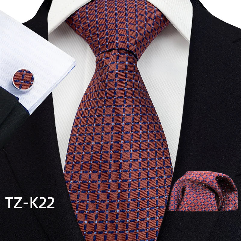 Men Ties Set Green Floral Paisley Necktie Business Formal Pocket Square Cufflinks Set For Wedding Party Accessories Cravat