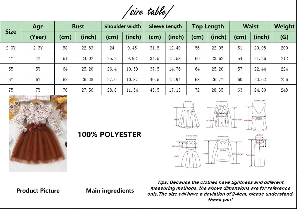 Kids Girls Dress Long Sleeve Spring Autumn Gauze Belt Children Dress Casual Soft Ventilate Cute Comfort Girls Clothing 2-7 Years
