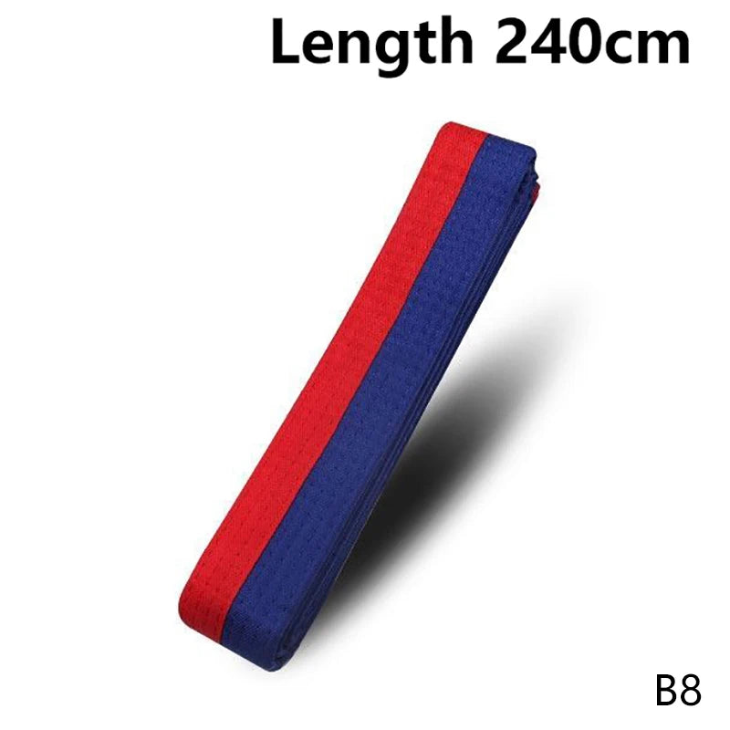 1PC 180cm/240cm Taekwondo Colored Ranking Belts Cotton Martial Arts Judo Karate TKD Aikido Uniform Belt Kids Adult