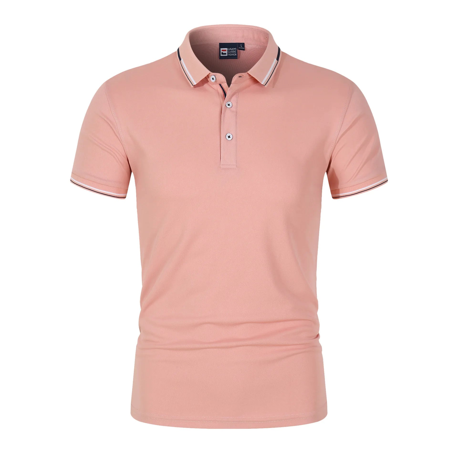 Summer Polo T Shirt Men's Solid Color Polo Shirt Short Sleeved T-shirt European and American Loose Stand Up Collar Casual Top