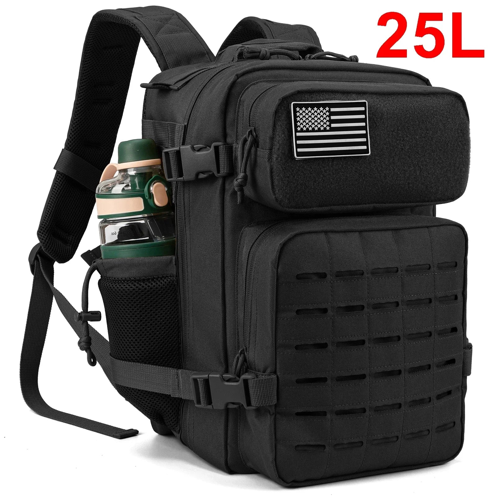 25L/45L Tactical Backpack for Women/men Laser Cut Molle Survival Daypack School Bag Gym Rucksack with Dual Cup Holder
